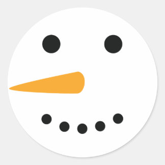 Pegatina Redonda Cara de Snowman