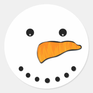 Pegatina Redonda Cara de Snowman