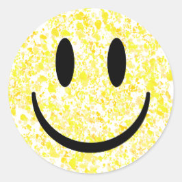 Pegatina Redonda Cara de sonrisa salpicada