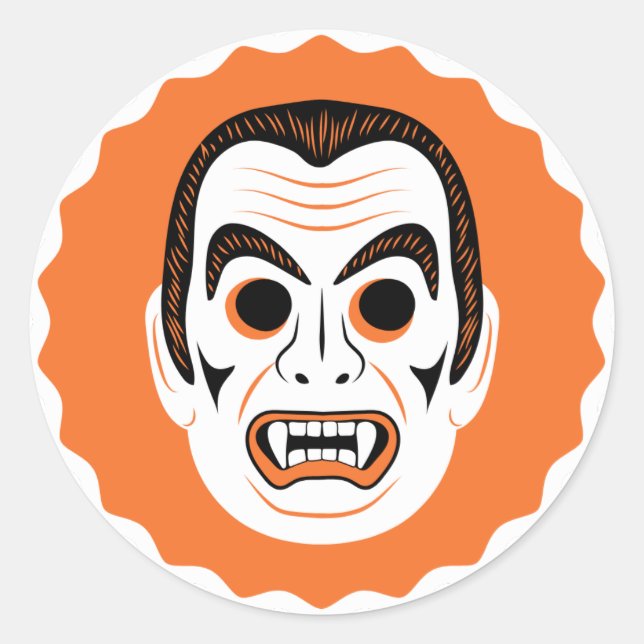 Pegatina Redonda Cara de vampiro (Anverso)