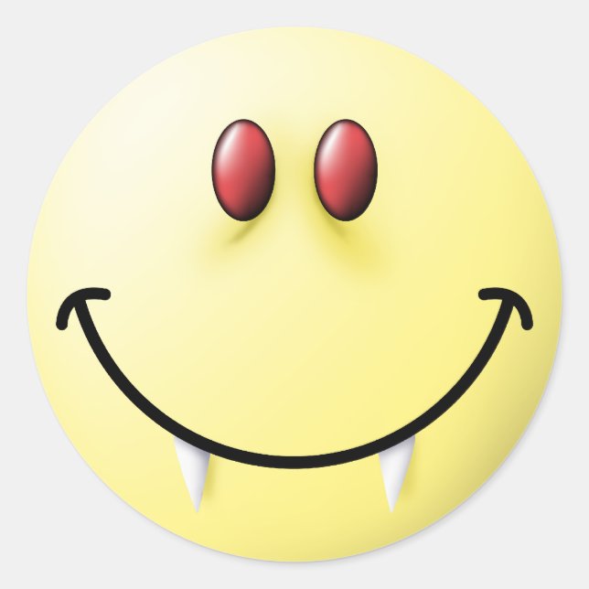 Pegatina Redonda Cara de vampiro (Anverso)