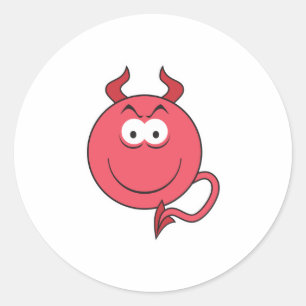 Pegatina Redonda Cara del diablo