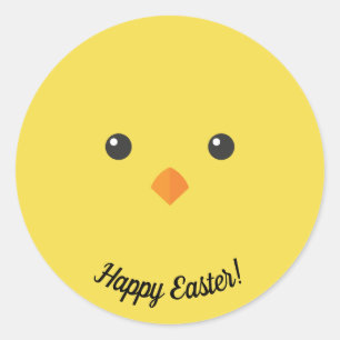 Pegatina Redonda Cara del polluelo