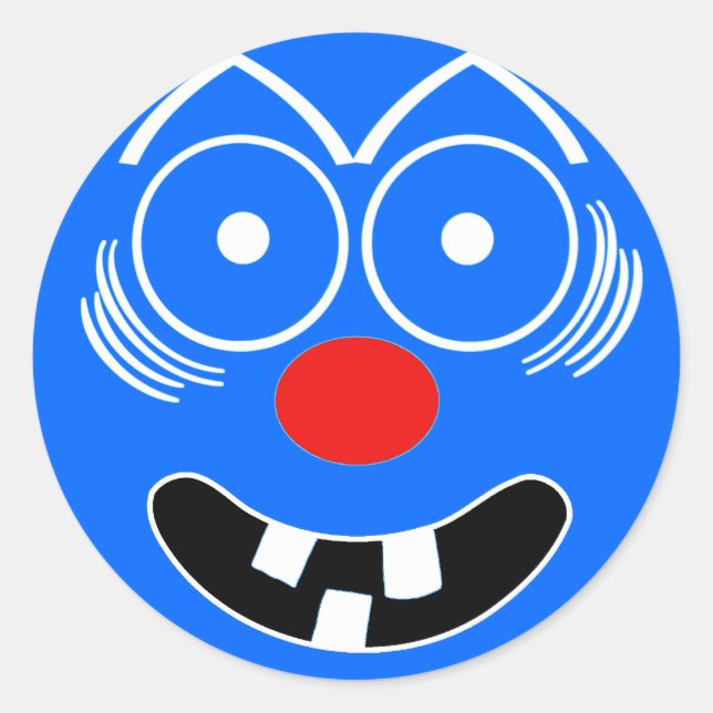 Pegatina Redonda Cara divertida (Anverso)