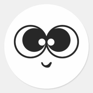 Pegatina Redonda Cara divertida