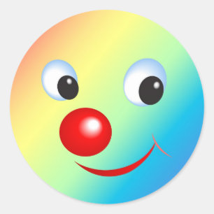 Pegatina Redonda Cara divertida