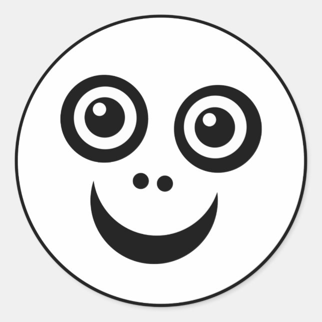 Pegatina Redonda Cara divertida (coloréame) (Anverso)
