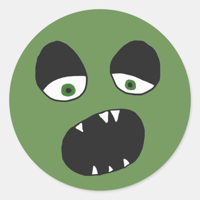 Pegatina Redonda Cara fantasma (Anverso)