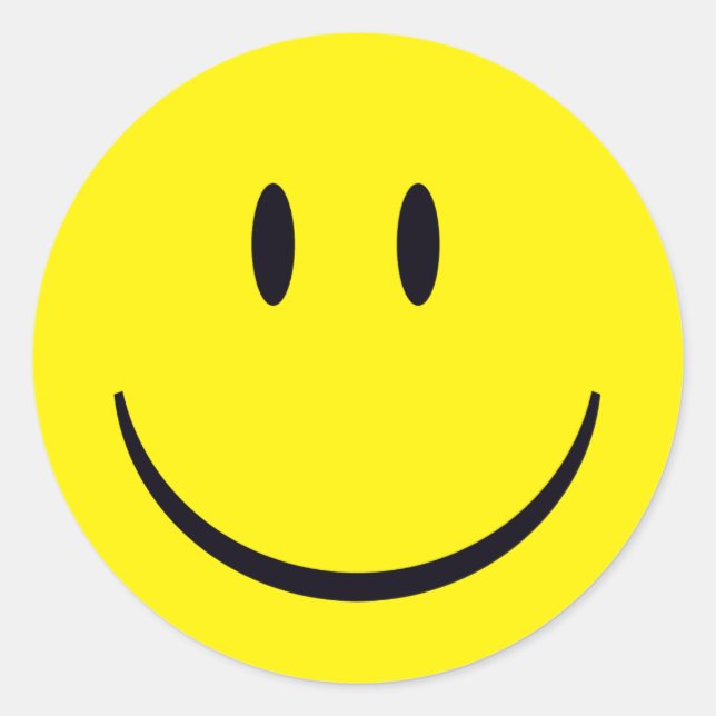 Pegatina Redonda Cara feliz (Anverso)
