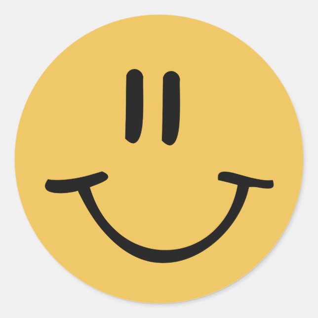 Pegatina Redonda Cara feliz (Anverso)
