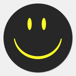 Pegatina Redonda Cara feliz