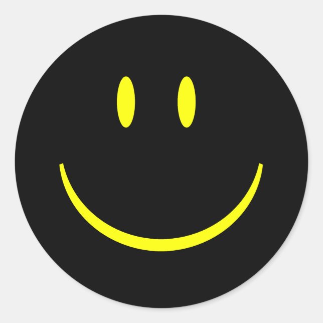 Pegatina Redonda Cara feliz (Anverso)