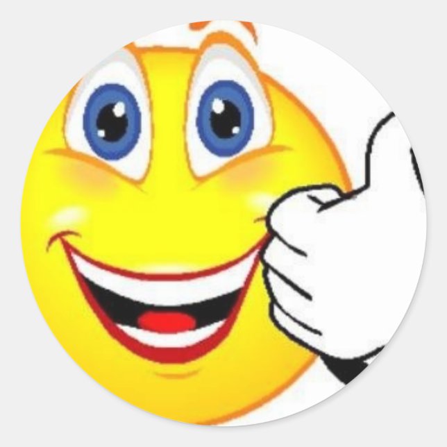 Pegatina Redonda Cara feliz (Anverso)