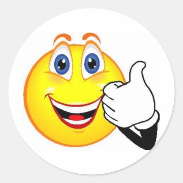 Pegatina Redonda Cara feliz (Anverso)