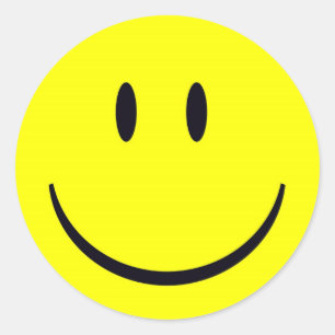 Pegatina Redonda cara feliz