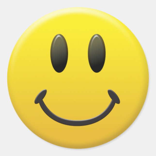 Pegatina Redonda Cara feliz (Anverso)