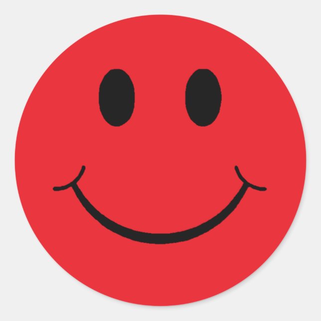 Pegatina Redonda Cara feliz (Anverso)