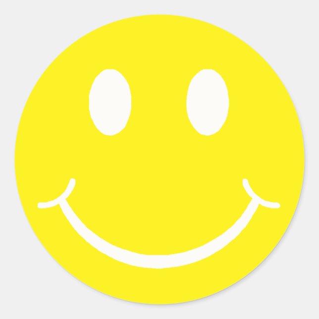 Pegatina Redonda Cara feliz (Anverso)