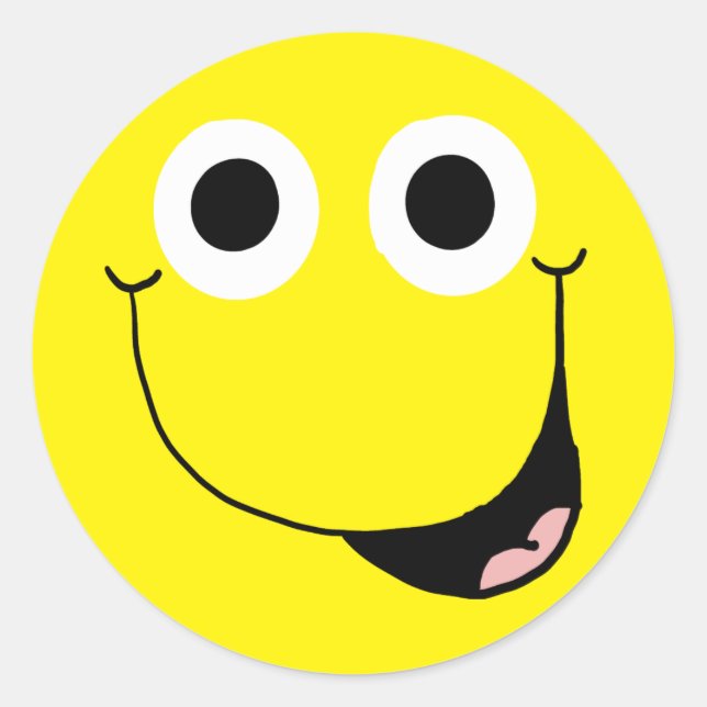 Pegatina Redonda Cara feliz 2 (Anverso)