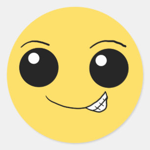 Pegatina Redonda Cara feliz 5