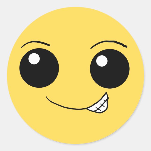 Pegatina Redonda Cara feliz 5 (Anverso)