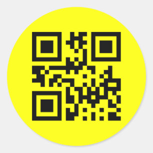 Pegatina Redonda Cara feliz invertida - Código QR
