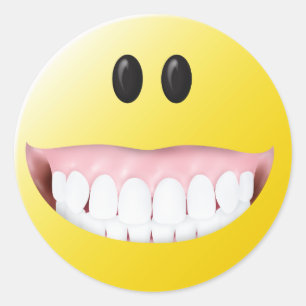 Pegatina Redonda Cara grande de las gomas