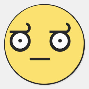 Pegatina Redonda Cara impresionante de la desaprobación