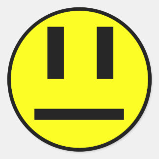 Pegatina Redonda Cara indiferente