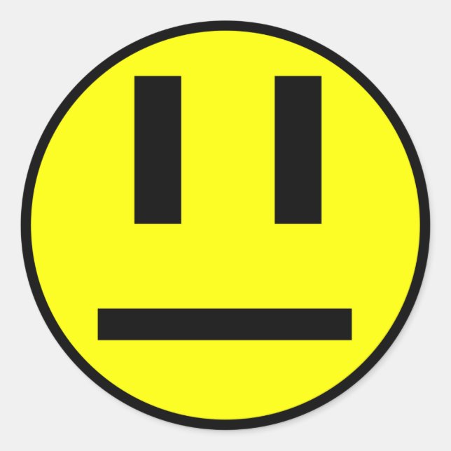 Pegatina Redonda Cara indiferente (Anverso)