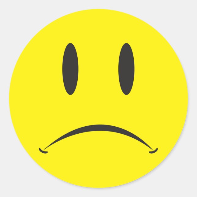 Pegatina Redonda Cara infeliz (Anverso)