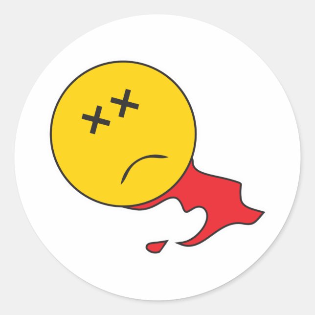 Pegatina Redonda Cara muerta (Anverso)