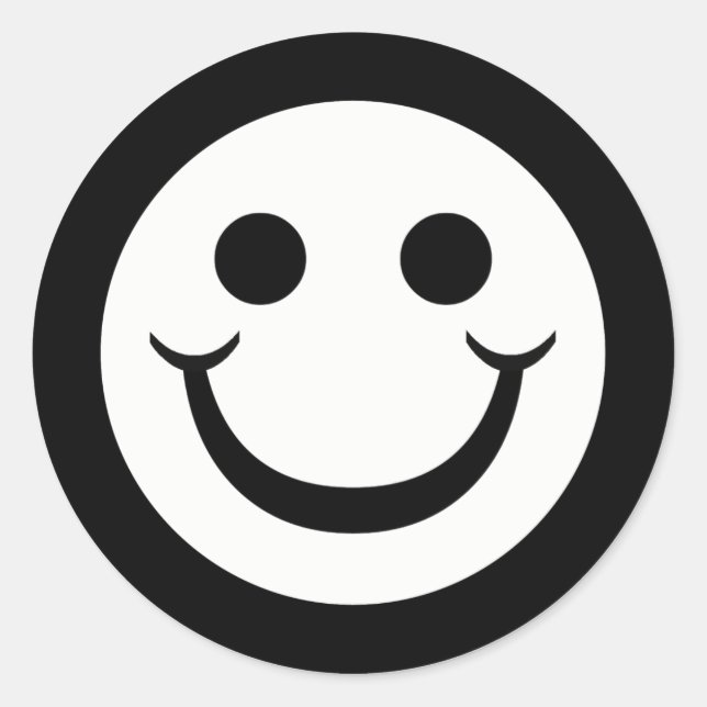 PEGATINA REDONDA CARA NEGRA Y BLANCA (Anverso)