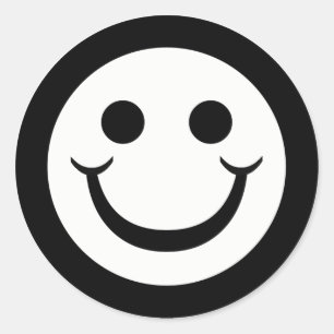 PEGATINA REDONDA CARA NEGRA Y BLANCA
