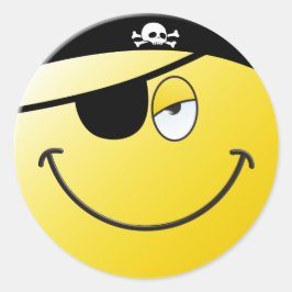 Pegatina Redonda Cara pirata