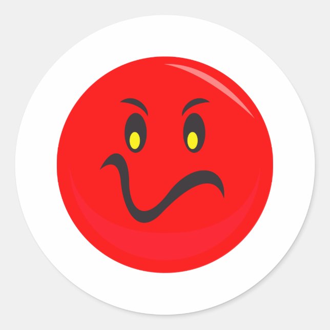 Pegatina Redonda cara roja (Anverso)