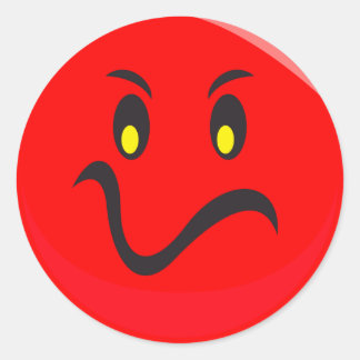 Pegatina Redonda cara roja