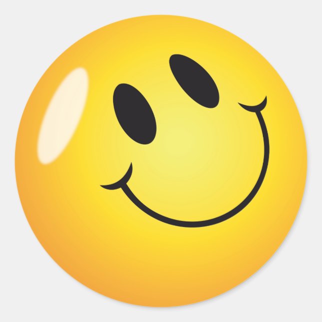 Pegatina Redonda Cara sonriente (Anverso)
