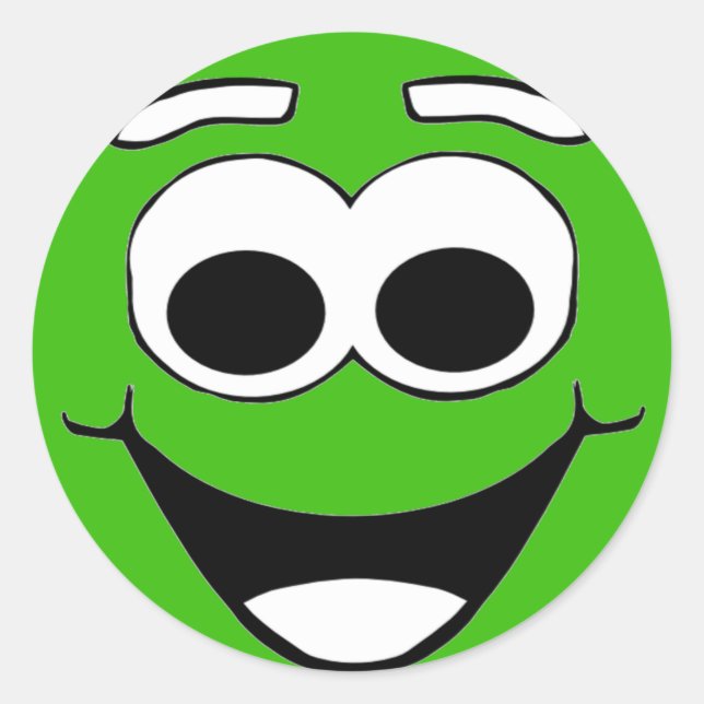 Pegatina Redonda Cara sonriente (Anverso)