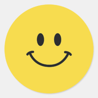 Pegatina Redonda Cara sonriente auténtica