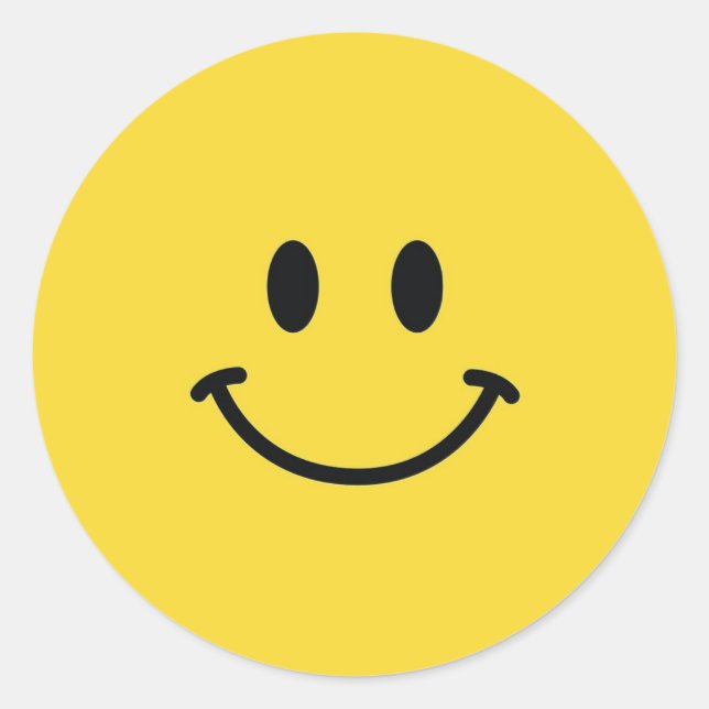 Pegatina Redonda Cara sonriente auténtica (Anverso)