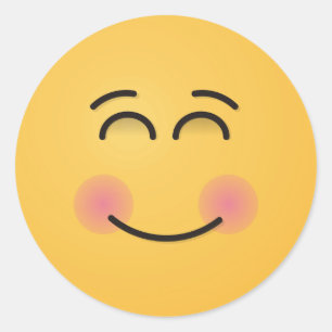 Pegatina Redonda Cara sonriente con ojos sonrientes