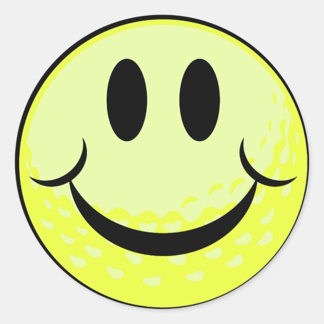 Pegatina Redonda cara sonriente de pelota de golf (Anverso)