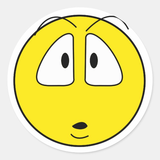 Pegatina Redonda Cara sorprendida (Anverso)