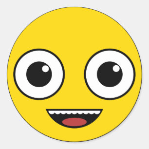 Pegatina Redonda Cara súper feliz