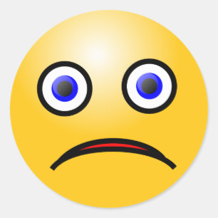 Pegatina Redonda Cara triste del Emoticon