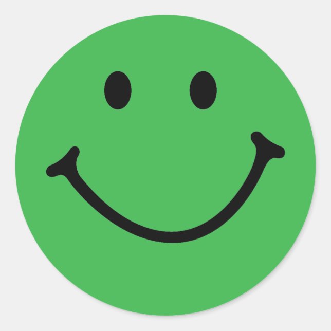 Pegatina Redonda cara verde clásica (Anverso)