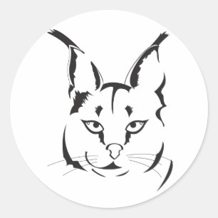 Pegatina Redonda Caracal