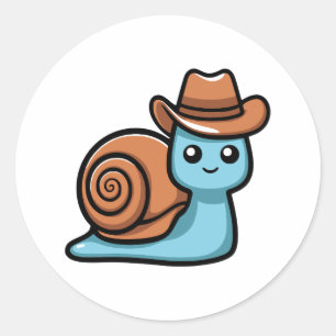 Pegatina Redonda Caracol de vaca suave