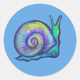 Pegatina Redonda Caracol retro 80